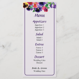 Menú Boda Pastel Pansies