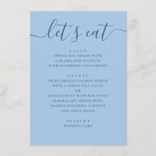 Menú Boda Pastel Sky Blue. Comamos Cena de Recepción