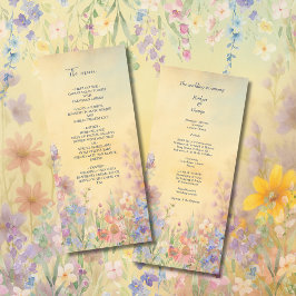 Menú Boda Pastel Wildflower Meadow Barn