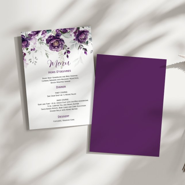 Menú Boda Peonies de ciruela morada (Subido por el creador)