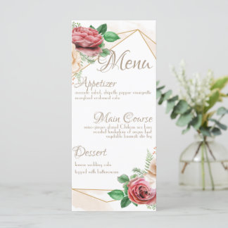 Menú Boda personalizada Rosa