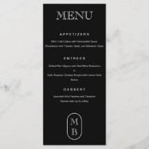 Boda personalizado de monograma en blanco y negro