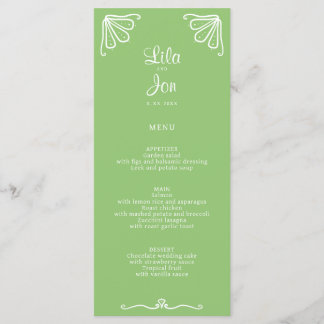 Menú Boda personalizado de Tuberose