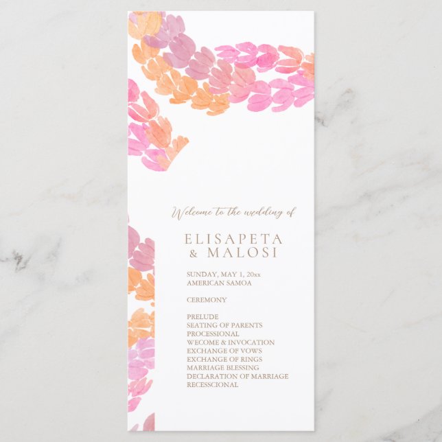 Menú Boda Pikake (Anverso)