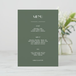Menú Boda plana minimalista escandinava verde musgo osc