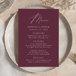 Menú Boda Púrpura Moderno