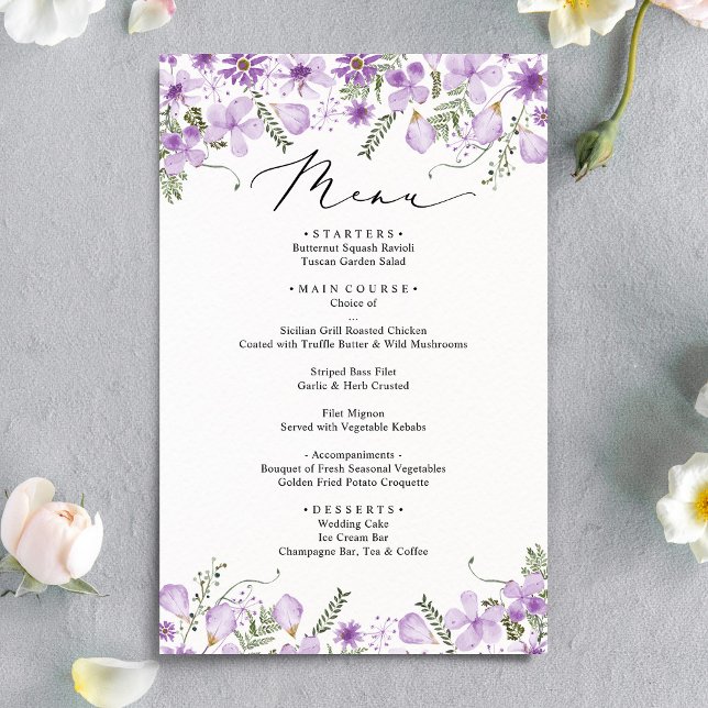 Menú Boda púrpura moderno (Subido por el creador)
