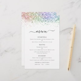 Menú Boda Purpurina arcoiris elegante de presupues
