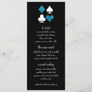 Menú Boda Purpurina azul de destino de Las Vegas