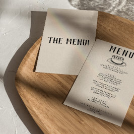 Menú Boda quirky con retro de tarta de mano moderna