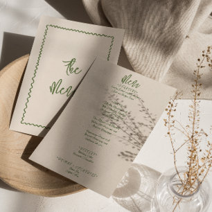 Menú Boda Quirky dibujado a mano ilustrada