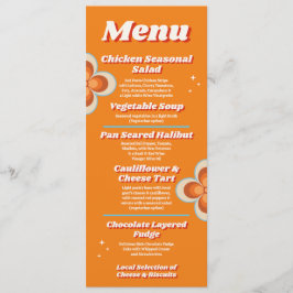 Menú Boda Recepción Retro Vintage de 1970