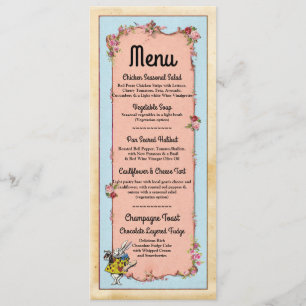 Menú Boda Recepción Wonderland Tarjetas de Conejo