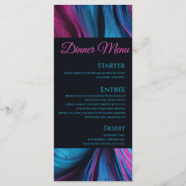 Menú boda-Resumen moderno Azul y rosa-