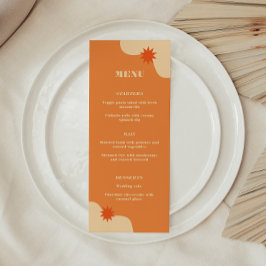 Menú Boda Retro de Verano con Naranja Brillante