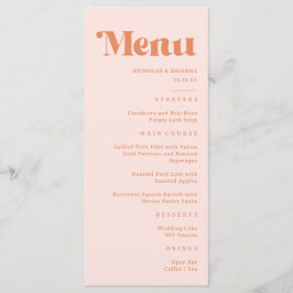 Menú Boda Retro Melocotón y Crema
