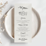 Menú Boda retro único de mano rápida<br><div class="desc">Menú Boda retro con tracción manual original</div>