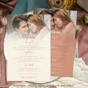 Menú Boda reversible de doble tono de presupuesto