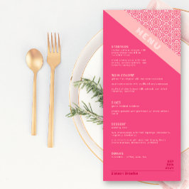 Menú Boda rojo de Rosas geométricos