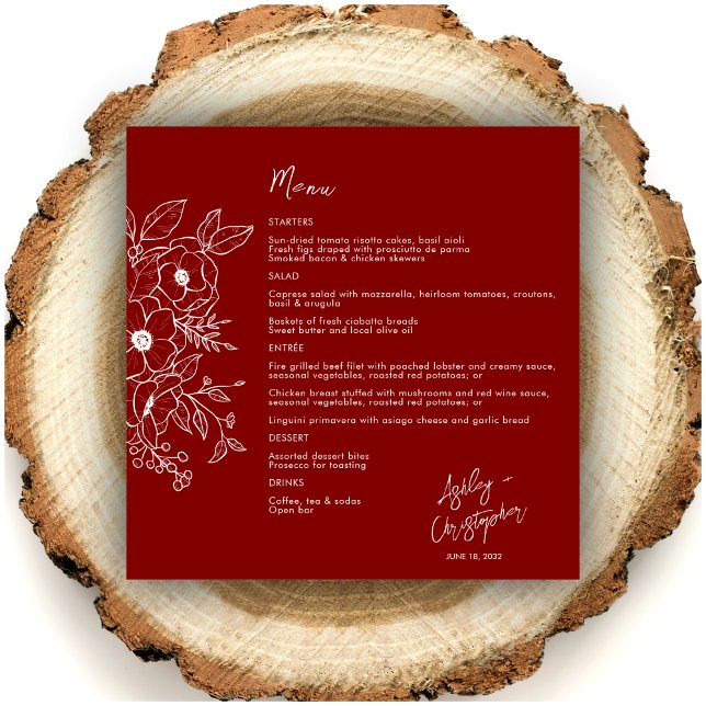 Menú Boda rojo mínimo de rubí bucal (Subido por el creador)