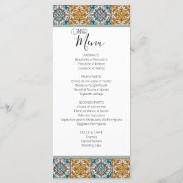Menú Boda romántica de destino de mosaico italiano
