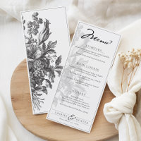 Boda Romántica Floral Vintage en Blanco y Negro