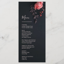Menú Boda romántica oscura 3 D Rose