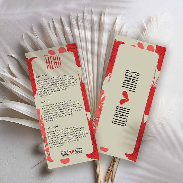 Menú Boda Romántico de Floral Roja (Subido por el creador)