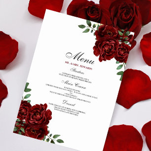 Menú Boda Romántico de las Rosas Rojas de Borgoña