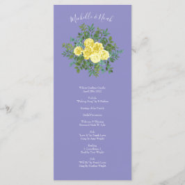 Menú Boda rosa amarillo y perlilla púrpura