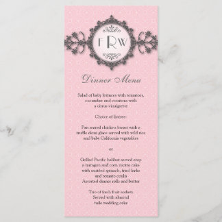 Menú Boda rosa de banda Art Deco