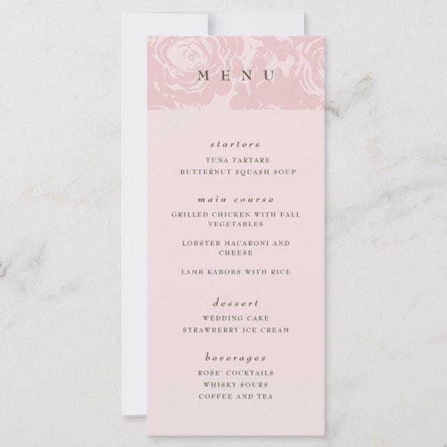 Menú Boda Rosa Gold Bloom (Anverso)