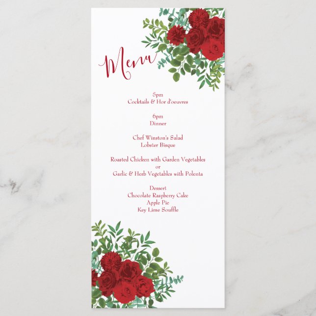 Menú Boda Rosa Roja (Anverso)