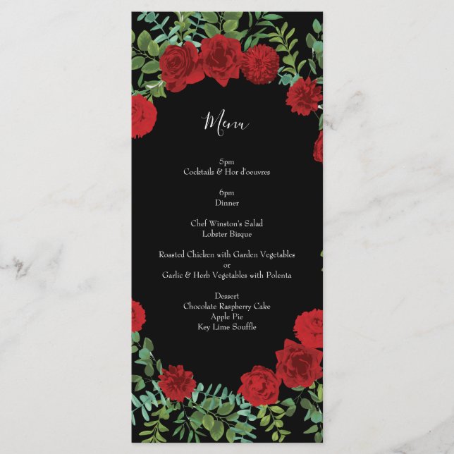 Menú Boda Rosa Roja (Anverso)