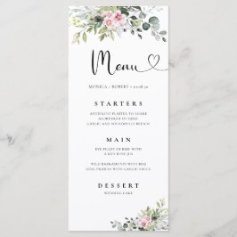 Menú Boda rosa verde