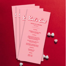 Menú Boda rosa y rojo de San Valentín