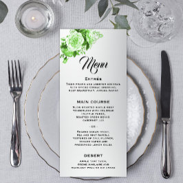 Menú Boda Rosas verdes de Silver Elegance