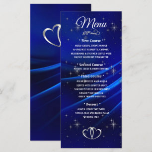 Menú Boda Royal Blue Diamonds and Hearts