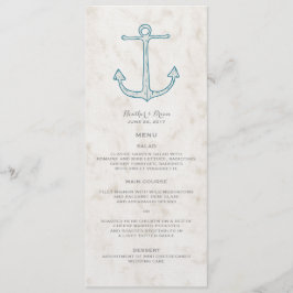 Menú Boda Royal Blue Rustic Anchor