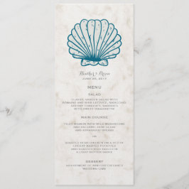 Menú Boda Royal Blue Rustic Seashell