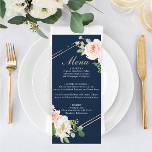 Menú Boda Rubor Navy Blue Gold
