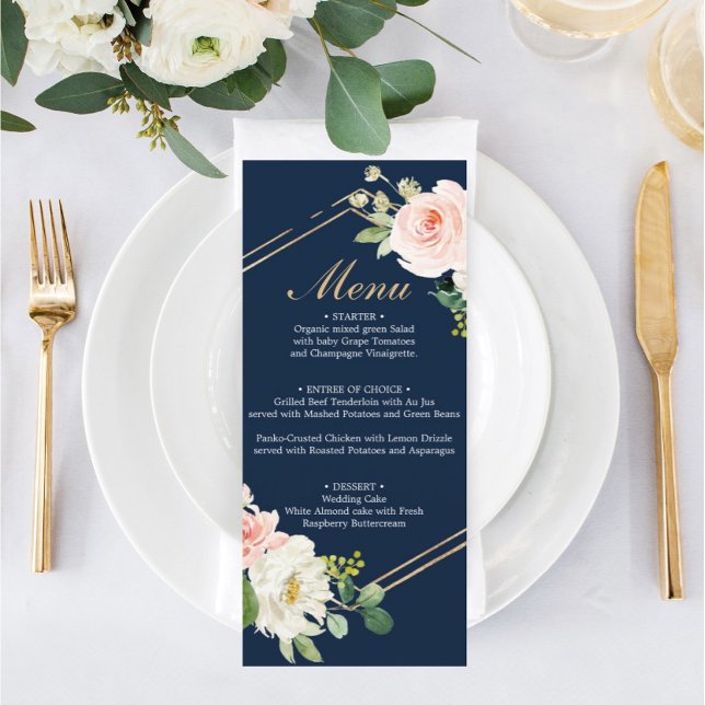 Menú Boda Rubor Navy Blue Gold (Subido por el creador)