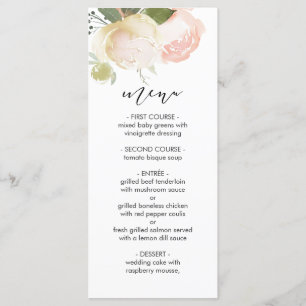 Menú Boda Rubor Pink Ivory Peony