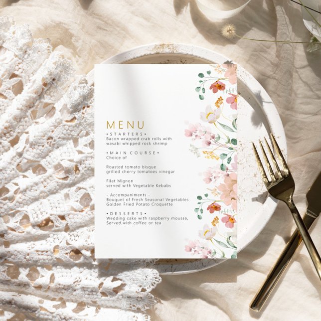 Menú Boda Rustic Wildflowers (Subido por el creador)