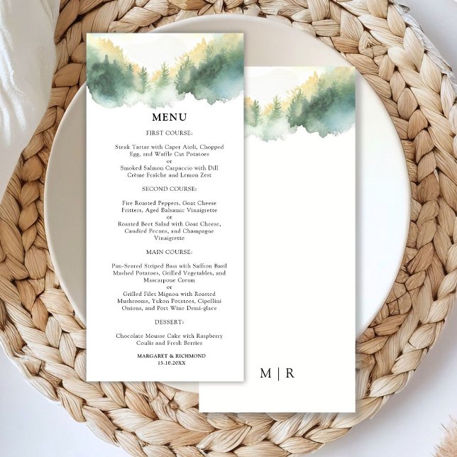 Menú Boda Rústica Boho de Pinos de Montaña (Subido por el creador)