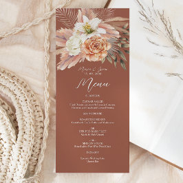 Menú Boda Rústica Boho de Terracota