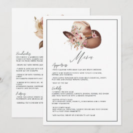 Menú Boda Rústica Boho Occidental Floral Boda de Vaquer
