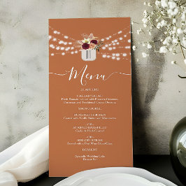 Menú Boda Rústica con Floral Borgoña