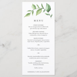 Menú Boda Rústica con Simplicidad y Vegetación Elegante
