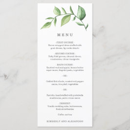 Menú Boda Rústica con Simplicidad y Vegetación Elegante